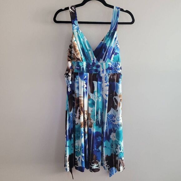Vintage y2k tropical beaded babydoll dress summer breathable flowy lightweight - Picture 1 of 9